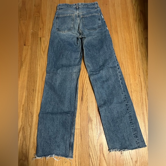 Zara Wide leg Flare light blue Distressed Jeans size 4 - Picture 2 of 9